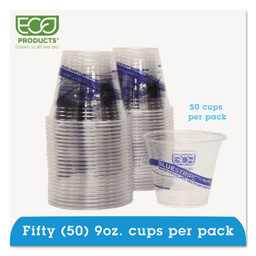 Bluestripe 25% Recycled Content Cold Cups Convenience Pack, 9 Oz, 50-pk
