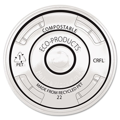 Bluestripe Recycled Content Cold Cup Flat Lids, F-9-24oz Cups, 100-pk, 10 Pk-ct