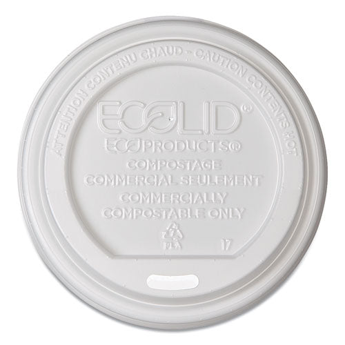 Ecolid Renewable-compostable Hot Cup Lids, Pla Fits 8 Oz Hot Cups, 50-packs, 16 Packs-carton