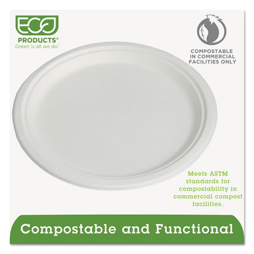 Compostable Sugarcane Dinnerware, 10" Plate, Natural White, 50-pack, 10 Pk-ctn