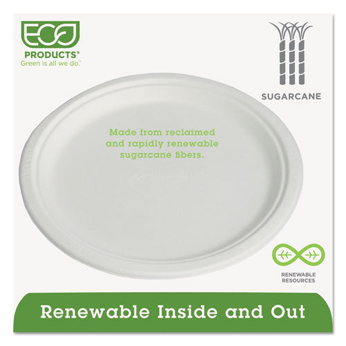 Compostable Sugarcane Dinnerware, 10" Plate, Natural White, 50-pack, 10 Pk-ctn