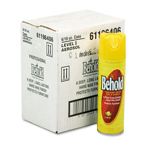 Professional Behold Furniture Polish, 16oz Aerosol, Lemon, 6-carton