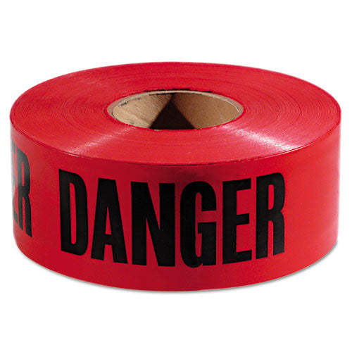 Danger Barricade Tape, 3" X 1000 Ft, Red-black, 8 Rolls-carton