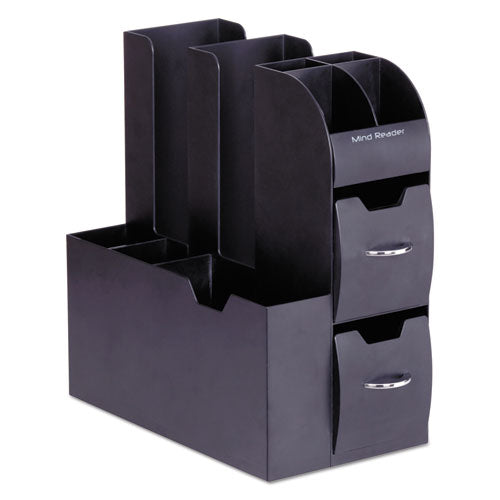 Coffee Condiment Caddy Organizer, 5 2-5 X 11 X 12 3-5, Black