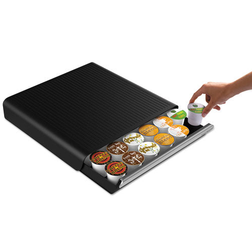 Coffee Pod Drawer, Fits 26 Pods, 14 3-4 X 13 1-4 X 2 3-4, Black