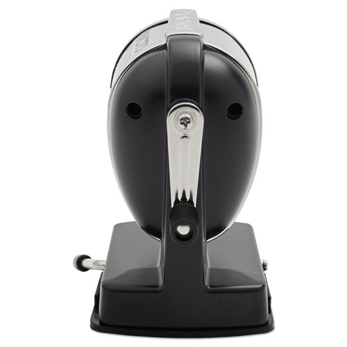 Ks Manual Classroom Pencil Sharpener, Vacuum-base, Manual, 4" X 5.5" X 5.5", Black-nickel