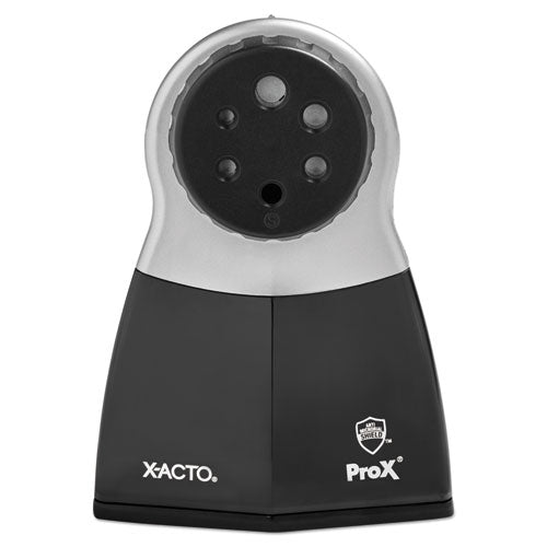 Prox Classroom Electric Pencil Sharpener, Ac-powered, 5.75" X 10.5" X 7.5", Silver-black