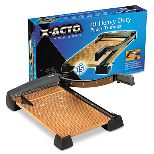 Heavy-duty Wood Base Guillotine Trimmer, 15 Sheets, 12" X 18"