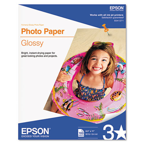 Glossy Photo Paper, 8.5 X 11, Glossy White, 100-pack
