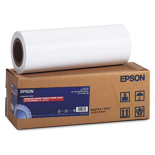 Premium Glossy Photo Paper Roll, 3" Core, 16" X 100 Ft, Glossy White