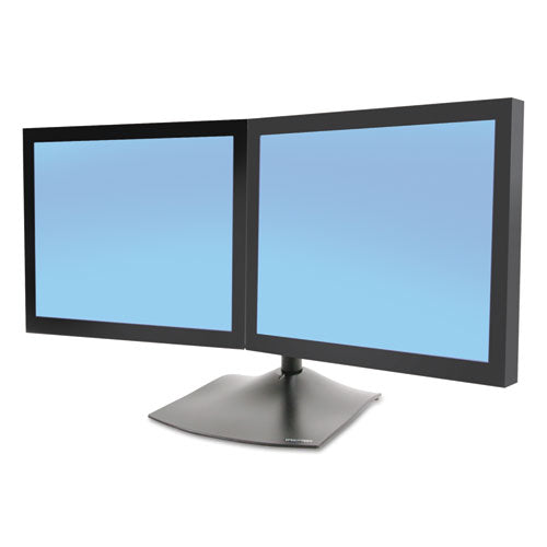 Ds100 Vertical Dual Monitor Desk Stand, For 27" Monitors, 12" X 12.38" X 28.25", Black, Supports 23 Lb