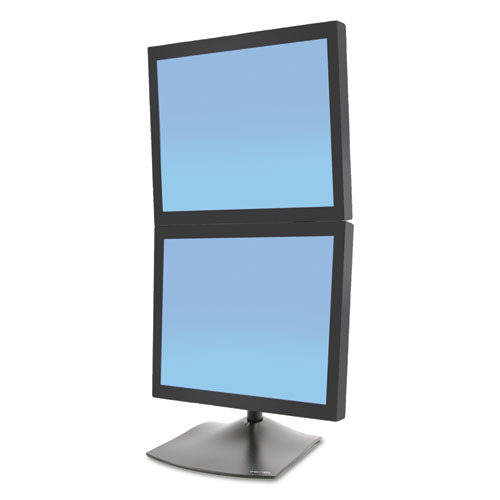 Ds100 Vertical Dual Monitor Desk Stand, For 27" Monitors, 12" X 12.38" X 28.25", Black, Supports 23 Lb