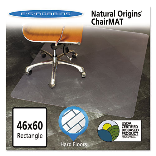 Natural Origins Chair Mat For Hard Floors, 46 X 60, Clear
