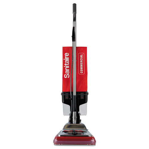 Tradition Upright Vacuum With Dust Cup, 7 Amp, 12" Path, Red-steel