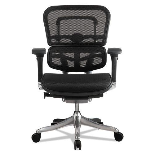 Ergohuman Elite Mid-back Mesh Chair, Supports Up To 250 Lbs., Black Seat-black Back, Black Base