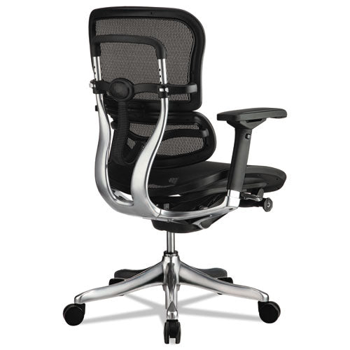 Ergohuman Elite Mid-back Mesh Chair, Supports Up To 250 Lbs., Black Seat-black Back, Black Base