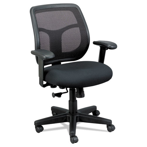 Apollo Mid-back Mesh Chair, Black Seat-black Back, Black Base
