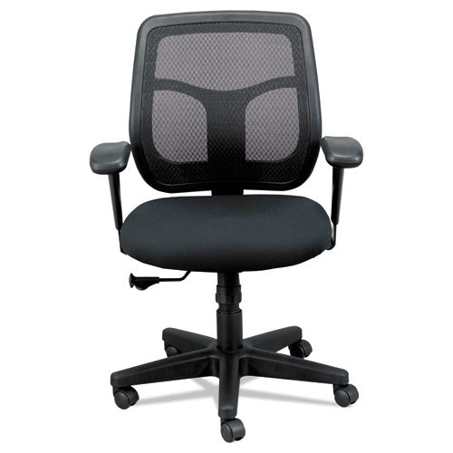 Apollo Mid-back Mesh Chair, Black Seat-black Back, Black Base