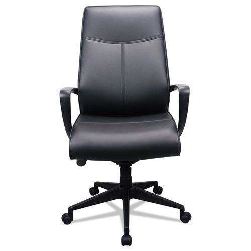 300 Leather High-back Chair, Supports Up To 250 Lbs., Black Seat-black Back, Black Base