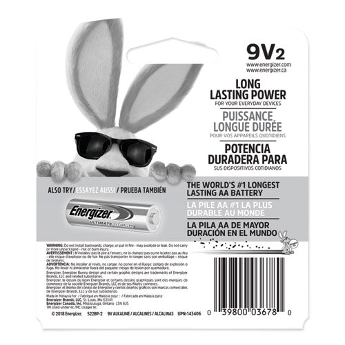 Max Alkaline 9v Batteries, 2-pack