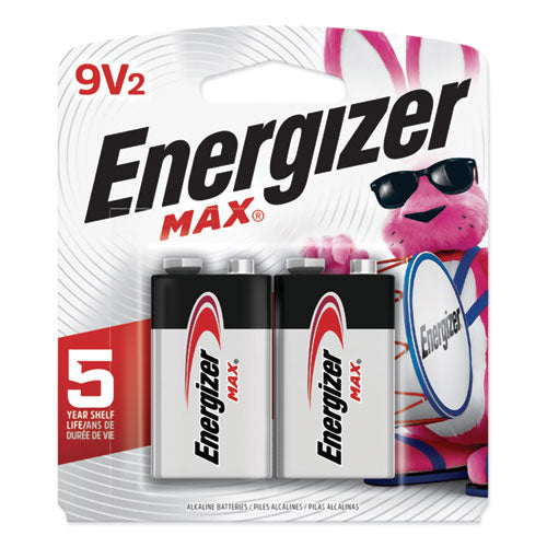 Max Alkaline 9v Batteries, 2-pack