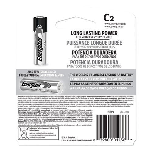Max Alkaline C Batteries, 1.5v, 2-pack