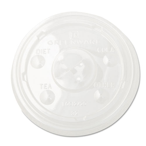 Greenware Cold Drink Lids, Fits 9, 12, 20 Oz Cups, Clear, 1000-carton