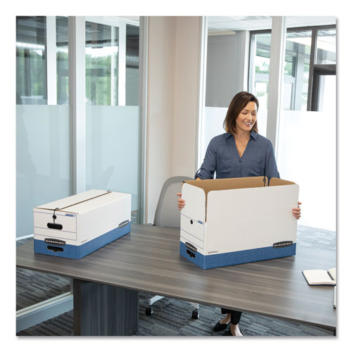 Liberty Heavy-duty Strength Storage Boxes, Letter Files, 12.25" X 24.13" X 10.75", White-blue, 12-carton