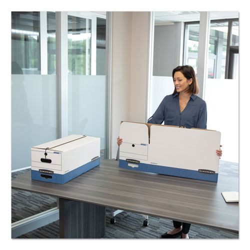 Liberty Heavy-duty Strength Storage Boxes, Letter Files, 12.25" X 24.13" X 10.75", White-blue, 12-carton
