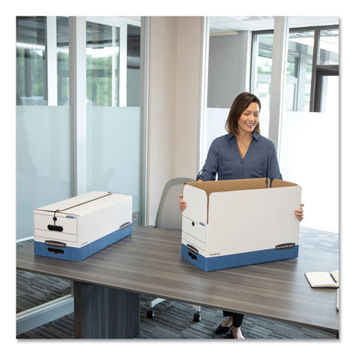 Liberty Heavy-duty Strength Storage Boxes, Legal Files, 15.25" X 24.13" X 10.75", White-blue, 12-carton