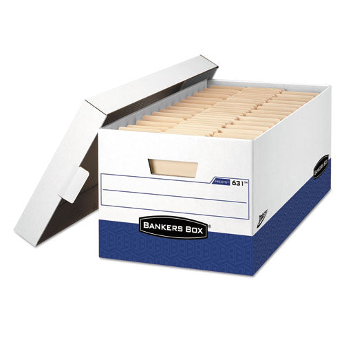 Presto Heavy-duty Storage Boxes, Legal Files, 16" X 10.38", White-blue, 12-carton