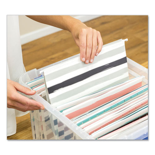 Heavy Duty Plastic File Storage, Letter-legal Files, 14" X 17.38" X 10.5", Clear-blue