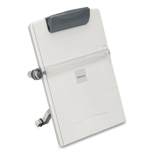 Desktop Easel-style Copyholder, Plastic, 150 Sheet Capacity, Platinum-gray