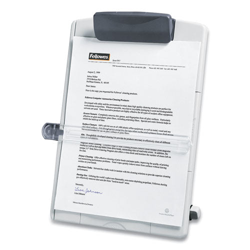 Desktop Easel-style Copyholder, Plastic, 150 Sheet Capacity, Platinum-gray