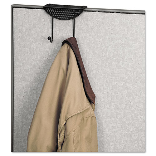 Perf-ect Partition Additions Double-garment Hook, 7 X 4 1-8 X 6 1-16, Black