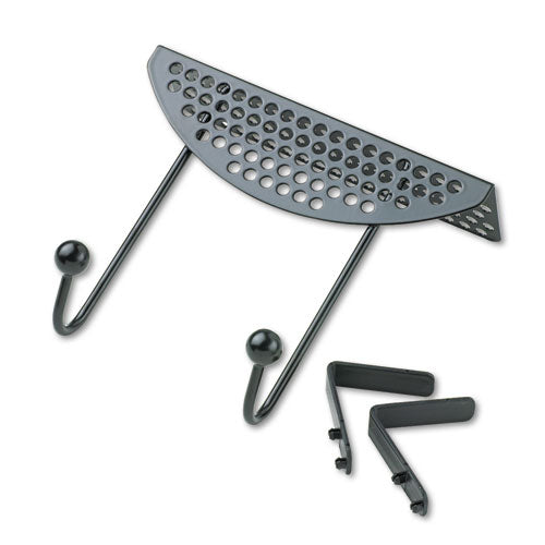 Perf-ect Partition Additions Double-garment Hook, 7 X 4 1-8 X 6 1-16, Black