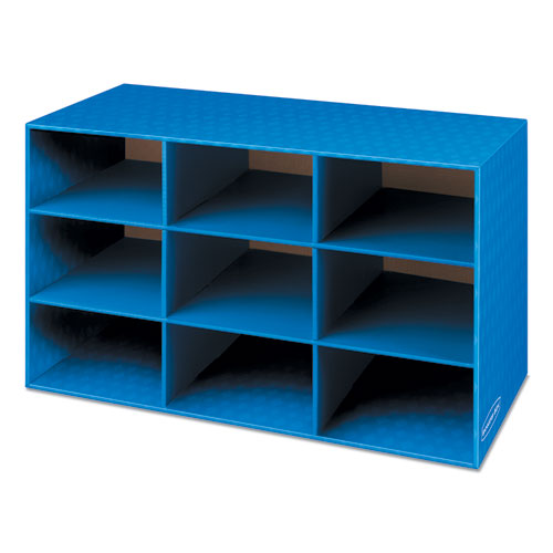 Classroom Literature Sorter, 9 Compartments, 28 1-4 X 13 X 16, Blue