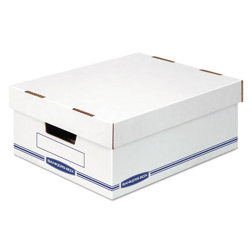 Organizer Storage Boxes, Large, 12.75" X 16.5" X 6.5", White-blue, 12-carton