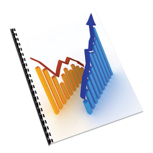 Classic Grain Texture Binding System Covers, 11 X 8-1-2, Navy, 50-pack