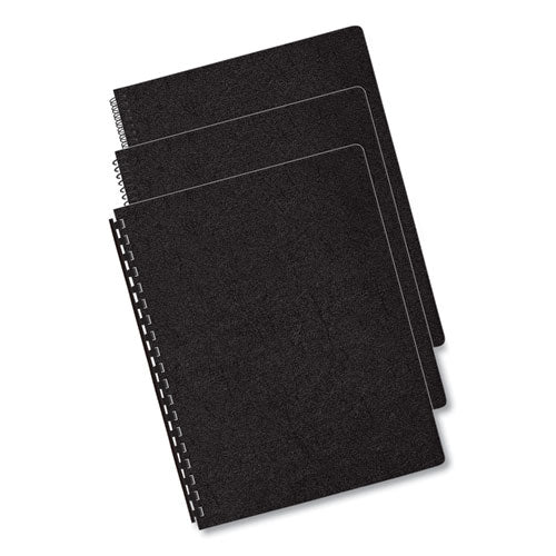 Executive Leather-like Presentation Cover, Round, 11-1-4 X 8-3-4, Black, 200-pk