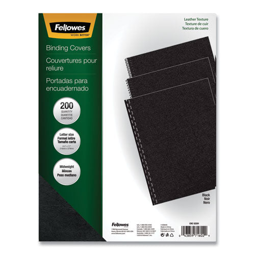 Executive Leather-like Presentation Cover, Square, 11 X 8 1-2, Black, 200-pk
