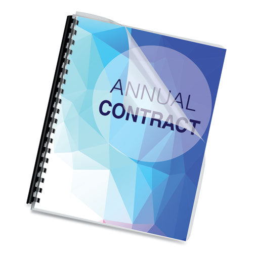 Crystals Presentation Covers With Round Corners, 11 1-4 X 8 3-4, Clear, 25-pack