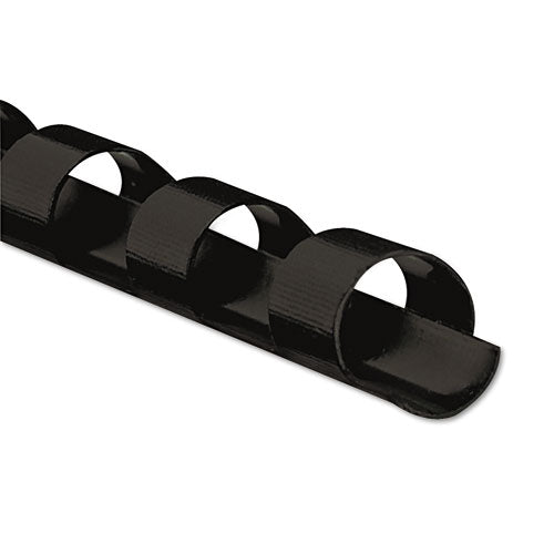 Plastic Comb Bindings, 3-8" Diameter, 55 Sheet Capacity, Black, 25 Combs-pack