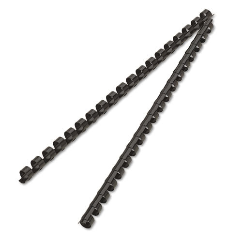 Plastic Comb Bindings, 3-8" Diameter, 55 Sheet Capacity, Black, 25 Combs-pack