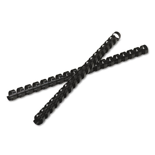 Plastic Comb Bindings, 1-2" Diameter, 90 Sheet Capacity, Black, 25 Combs-pack