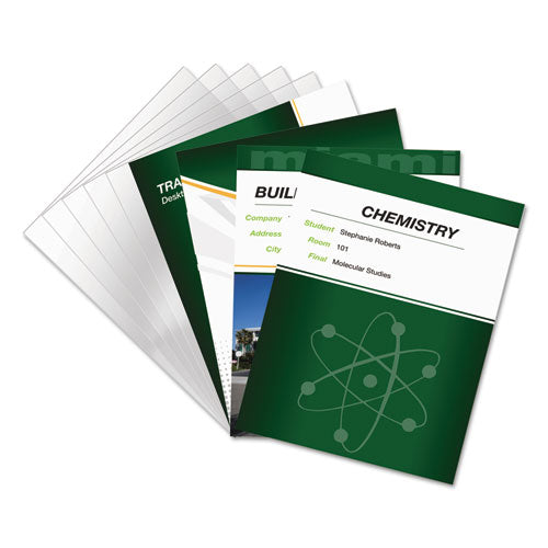 Pet Ultra Clear Binding Covers, Unpunched, 11 X 8 1-2, Clear, 100-pack