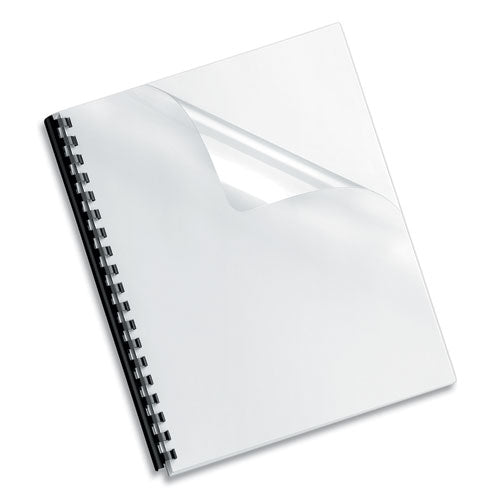 Crystals Presentation Covers W-square Corner, 3-hole, 11 X 8 1-2, Clear, 100-pk