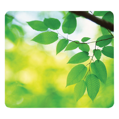 Recycled Mouse Pad, Nonskid Base, 9 X 8 X 1-16, Leaves