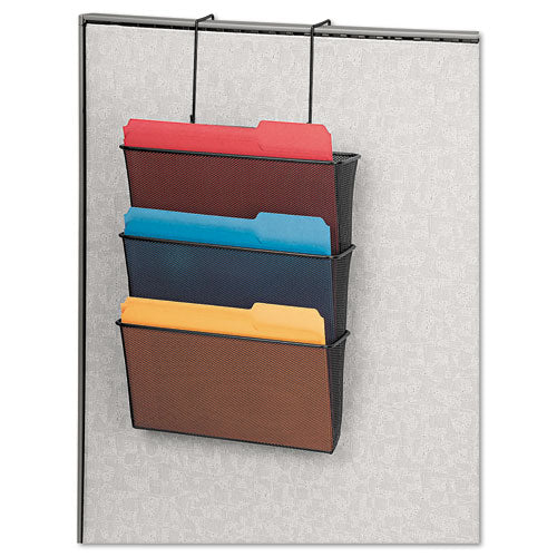 Mesh Partition Additions Three-file Pocket Organizer, 12 5-8 X 16 3-4, Black