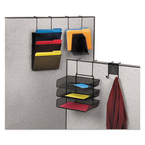 Mesh Partition Additions Three-file Pocket Organizer, 12 5-8 X 16 3-4, Black